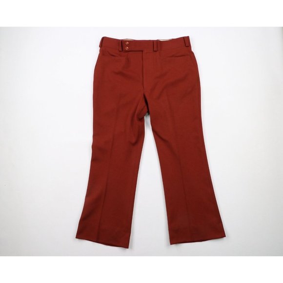 Vintage Pants Vintage 7s Mens 34x28 Knit Wide Leg Bell Bottoms